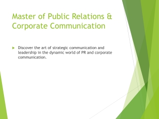 Master of Public Relations & Corporate Communication