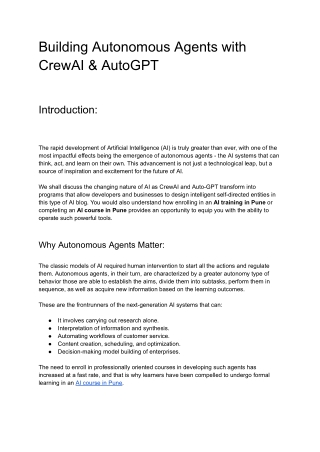 Building Autonomous Agents with CrewAI & AutoGPT
