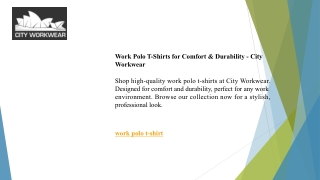 Work Polo T-Shirts for Comfort & Durability - City Workwear