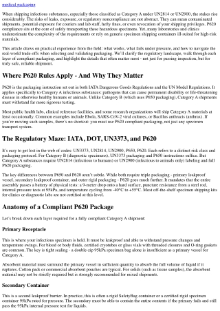 How to Achieve P620 Compliance in Your Lab’s Packaging Process