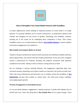 How to Strengthen Your Social Media Presence with SocialBoss