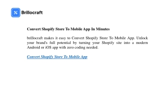 Convert Shopify Store To Mobile App In Minutes