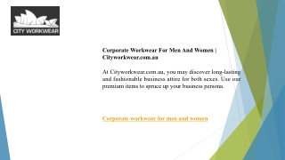 Corporate Workwear For Men And Women  Cityworkwear.com.au