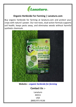 Organic Herbicide For Farming Lanaturocom