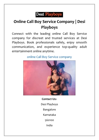 Online Call Boy Service Company | Desi Playboys