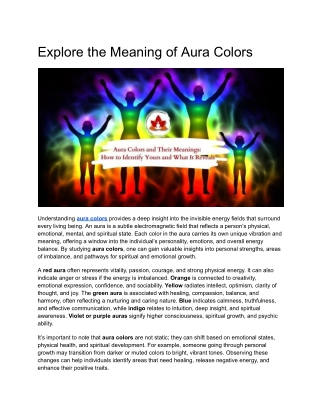 Explore the Meaning of Aura Colors