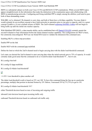 Cisco ccna ccnp accreditation test guide isdn and