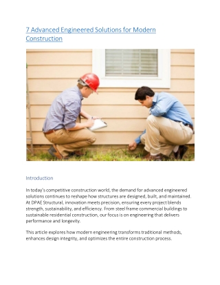 7 Advanced Engineered Solutions for Modern Construction