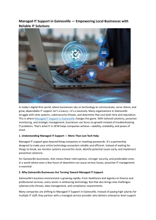 Managed IT Support in Gainesville