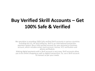 Where and How to Buying Verified Skrill Accounts from