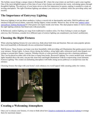 Entryway Elegance: Christmas Lighting Ideas that Welcome Guests in Richmond BC