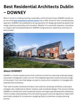 Best Residential Architects Dublin – DOWNEY