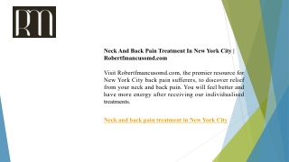 Neck And Back Pain Treatment In New York City  Robertfmancusomd.com