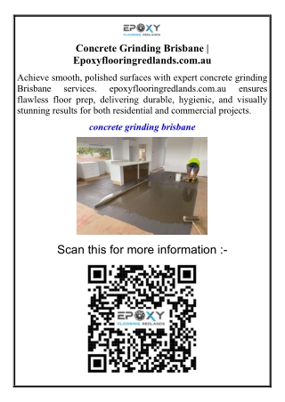 Concrete Grinding Brisbane Epoxyflooringredlands.com.au