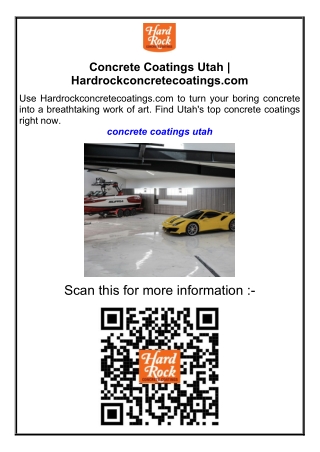 Concrete Coatings Utah  Hardrockconcretecoatings.com