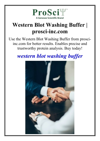 Western Blot Washing Buffer | prosci-inc.com