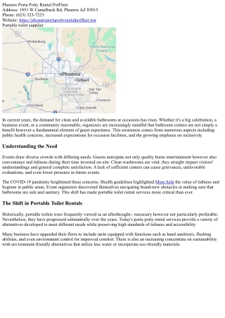 Attending To the Growing Need for Clean, Available Washrooms at Occasions.