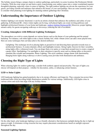 Event Lighting Essentials for Stunning Outdoor Gatherings this Christmas in Rich