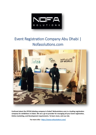 Event Registration Company Abu Dhabi | Nofasolutions.com