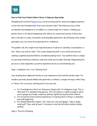 How to Find Your Perfect Delta-9 Dose A Step-by-Step Guide