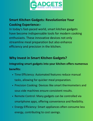 Transform Your Cooking with Smart Kitchen Gadgets