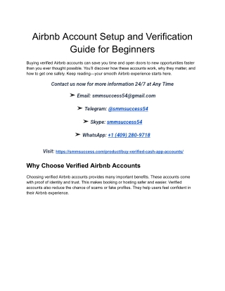 Airbnb Account Setup and Verification Guide for Beginners