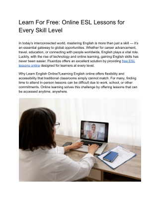 Learn for Free_ Online ESL Lessons for Every Skill Level