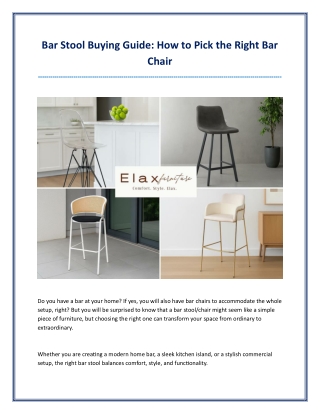 ​Bar Stool Buying Guide How to Pick the Right Bar Chair