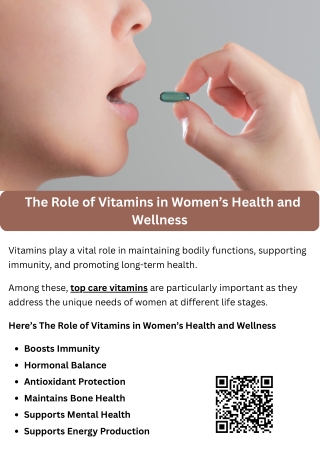 The Role of Vitamins in Women’s Health and Wellness