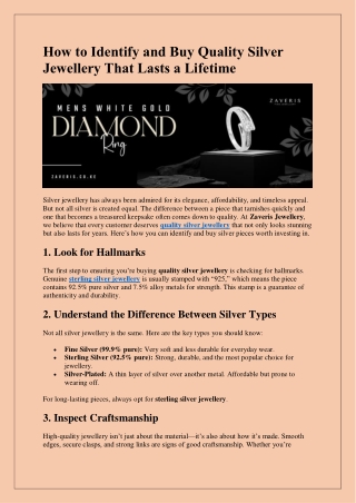How to Identify and Buy Quality Silver Jewellery That Lasts a Lifetime