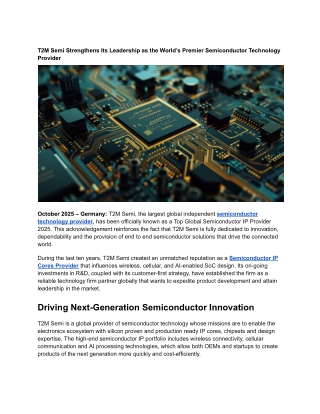 Recognized as a Top Global Semiconductor IP Provider 2025