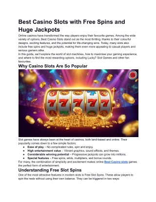 Best Casino Slots