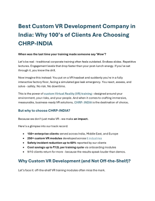Best VR eLearning corpotrate training solutions INDIA