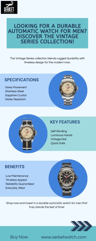 Looking for a Durable Automatic Watch for Men Discover the Vintage Series Collection  Serket Watch