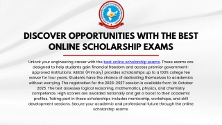 Discover Opportunities with the Best Online Scholarship Exams