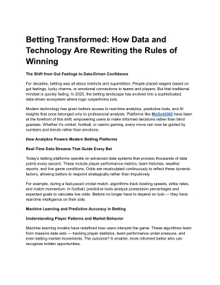 Logic Over Luck: How Predictive Data Is Shaping the Betting Boom in 2025