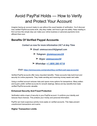 Avoid PayPal Holds — How to Verify and Protect Your Account