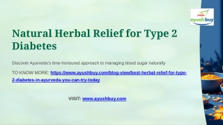 Best Herbal Relief for Type 2 Diabetes in Ayurveda You Can Try Today