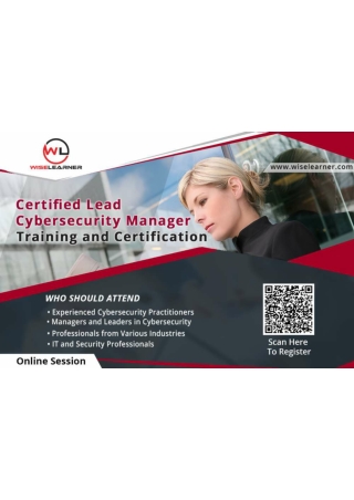 Certified Lead Cybersecurity Manager – Global Recognition Awaits