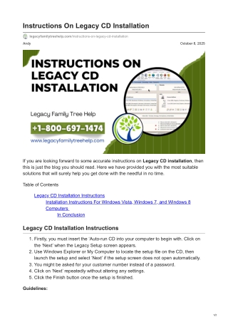 Legacy CD Installation