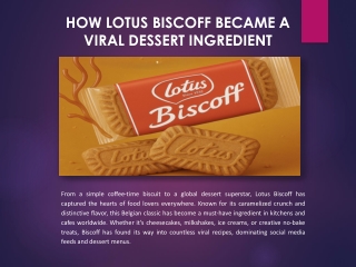 Elevate Every Dessert with Lotus Biscoff