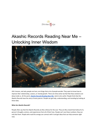 Akashic Records Reading Near Me – Unlocking Inner Wisdom
