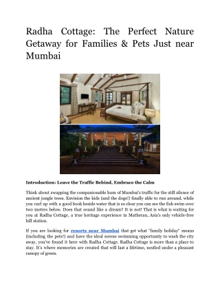 Cottages in Matheran