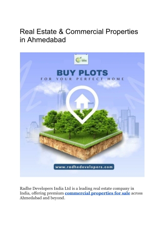 Real Estate & Commercial Properties in Ahmedabad