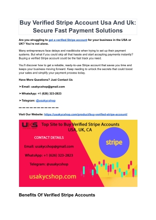 Buy Verified Stripe Account Usa And Uk_ Secure Fast Payment Solutions