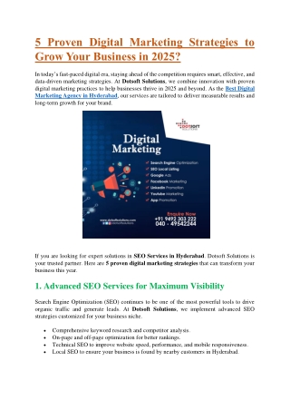 5 Proven Digital Marketing Strategies to Grow Your Business in 2025