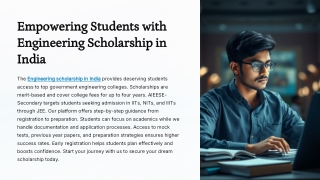 Empowering Students with Engineering Scholarship in India