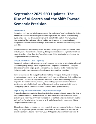 September 2025 SEO Updates: The Rise of AI Search and the Shift Toward Semantic