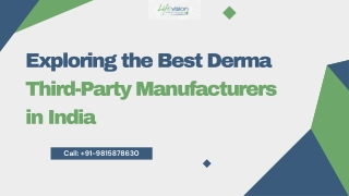 Top Derma third-party manufacturing companies in India