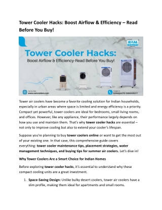 Tower Cooler Hacks: Boost Airflow & Efficiency – Read Before You Buy!